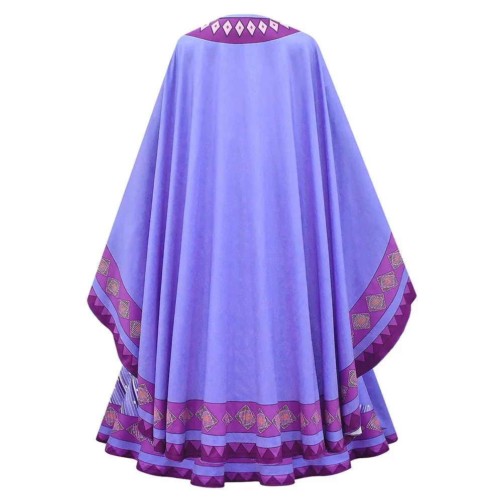 thumbnail image 1 of Wish Asha-vestido de princesa para niñas, disfraz de Cosplay, vestidos largos morados, trajes de Halloween, película 2023, 1 of 4