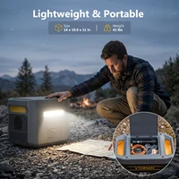 VTOMAN FlashSpeed 2400 Station d’alimentation portable, alimentation UPS LiFePO4 2400W 1408Wh, entrée solaire max 600W,  12 ports de sortie, démarreur auto intégré pour le camping et secours énergétique domestique 8