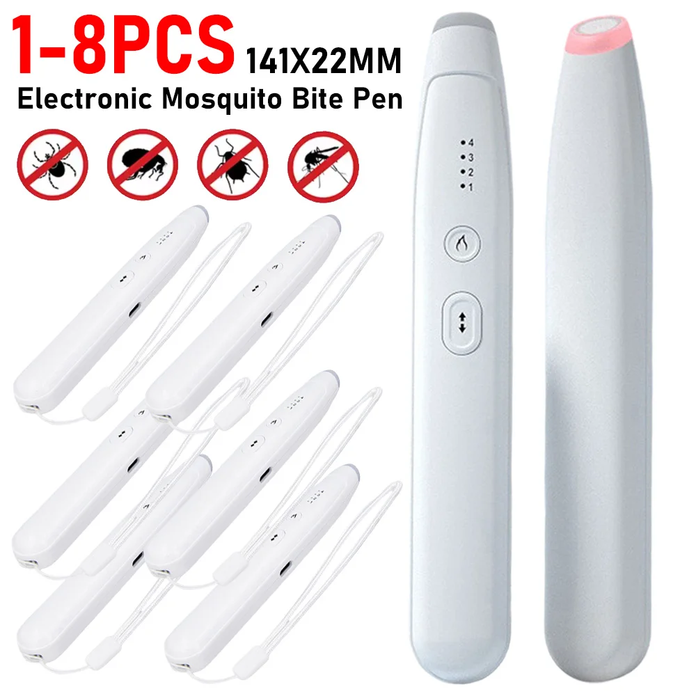 1-8PCS Bug Bite Itch Relief Pen Electronic Heat Anti-itch Pen Mosquito Insect Bite Repellent Natural Bug Bite Itch Relief Pens
