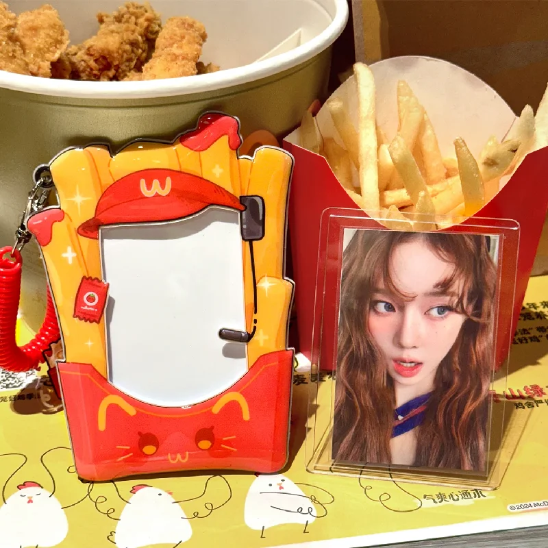 Photo Card Holder Card Holder 3 inch Corn sandwich Kpop Photocard Holder Bag Pendant School Stationery