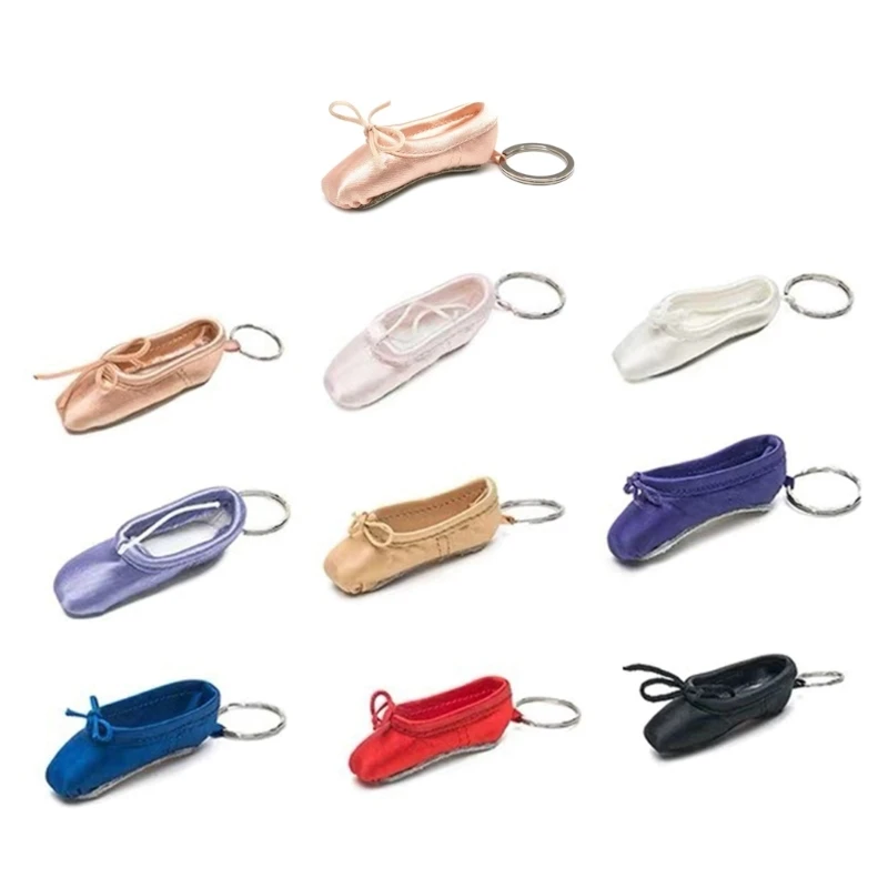 BalletShoeKeychainSilkMiniPointeShoeKeyringsElegantKey