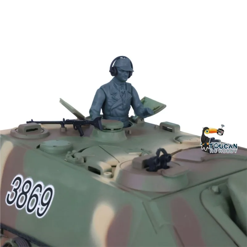 Henglong 1/16 7.0 플라스틱 Jadpanther FPV RTR RC 탱크 3869 스틸 기어박스 연기 효과 적외선 전투 TH17438-SMT7