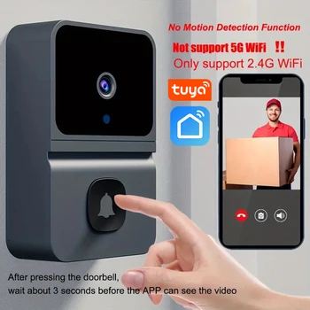 Tuya-videoportero inalámbrico con WiFi, cámara HD 480P, protección de seguridad para el hogar, intercomunicador bidireccional, visión nocturna, timbre inteligente 1