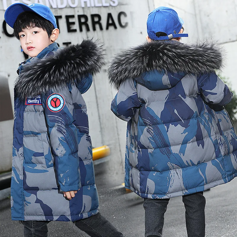 -30 Degree Russian Winter Down Jacket For Boy Waterproof Thicken Warm Boy Winter Coat 3-16 Years Teenage Parka Snowsuit