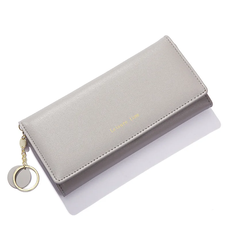 Fashion Women Wallets Brand Letter Long Tri-fold Wallet Purse Fresh Leather Female Clutch Card Holder Cartera Mujer