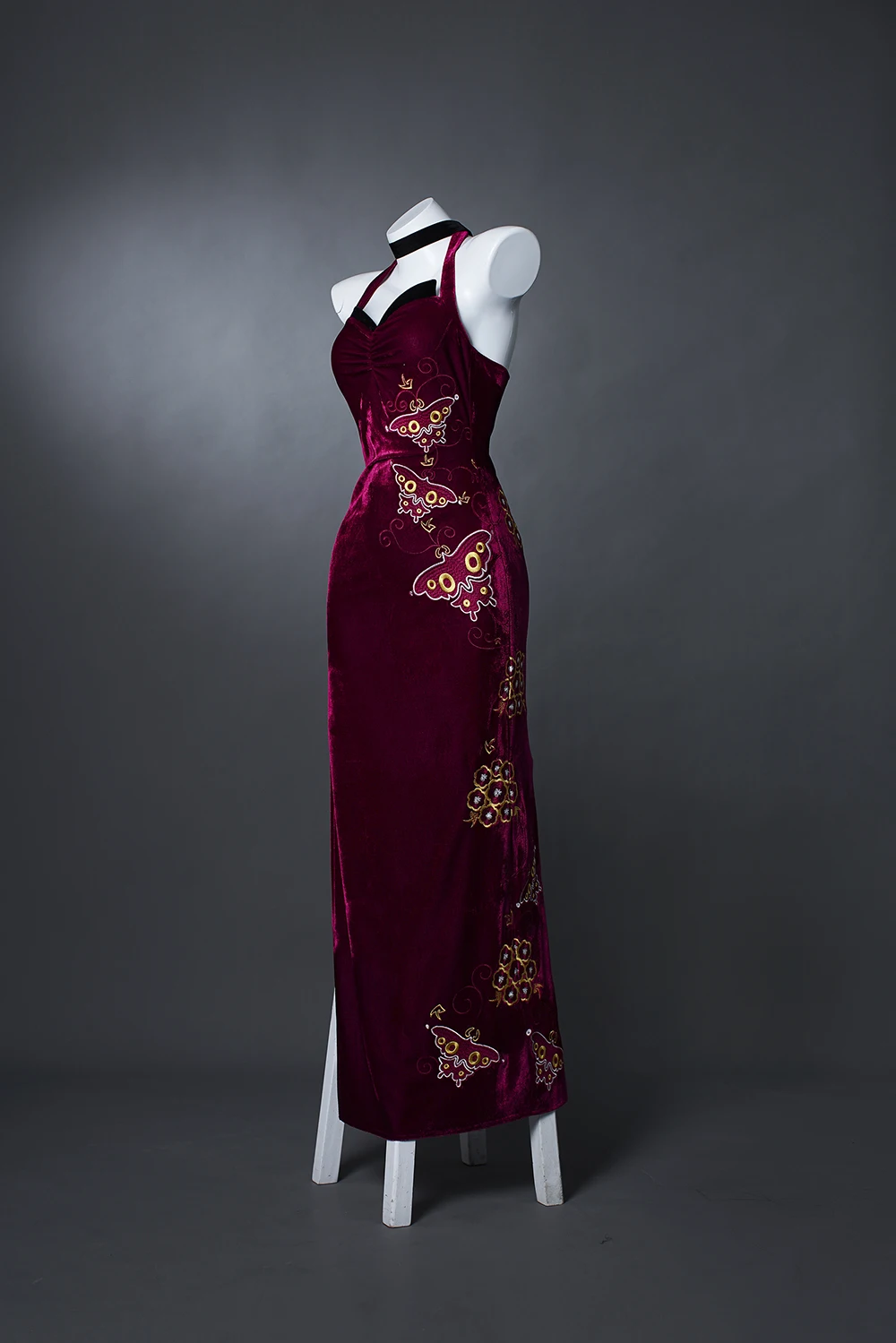 ウォンコスプレ衣装刺繍チャイナドレス靴フルセット服ゲームセクシーな