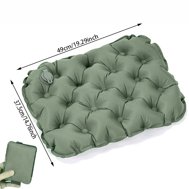 49x37.5cm coussin d'air oreillers Camping en plein Air coussin de sommeil pliant oreillers gonflables chaise coussin coussins de siège avec sac de rangement 2