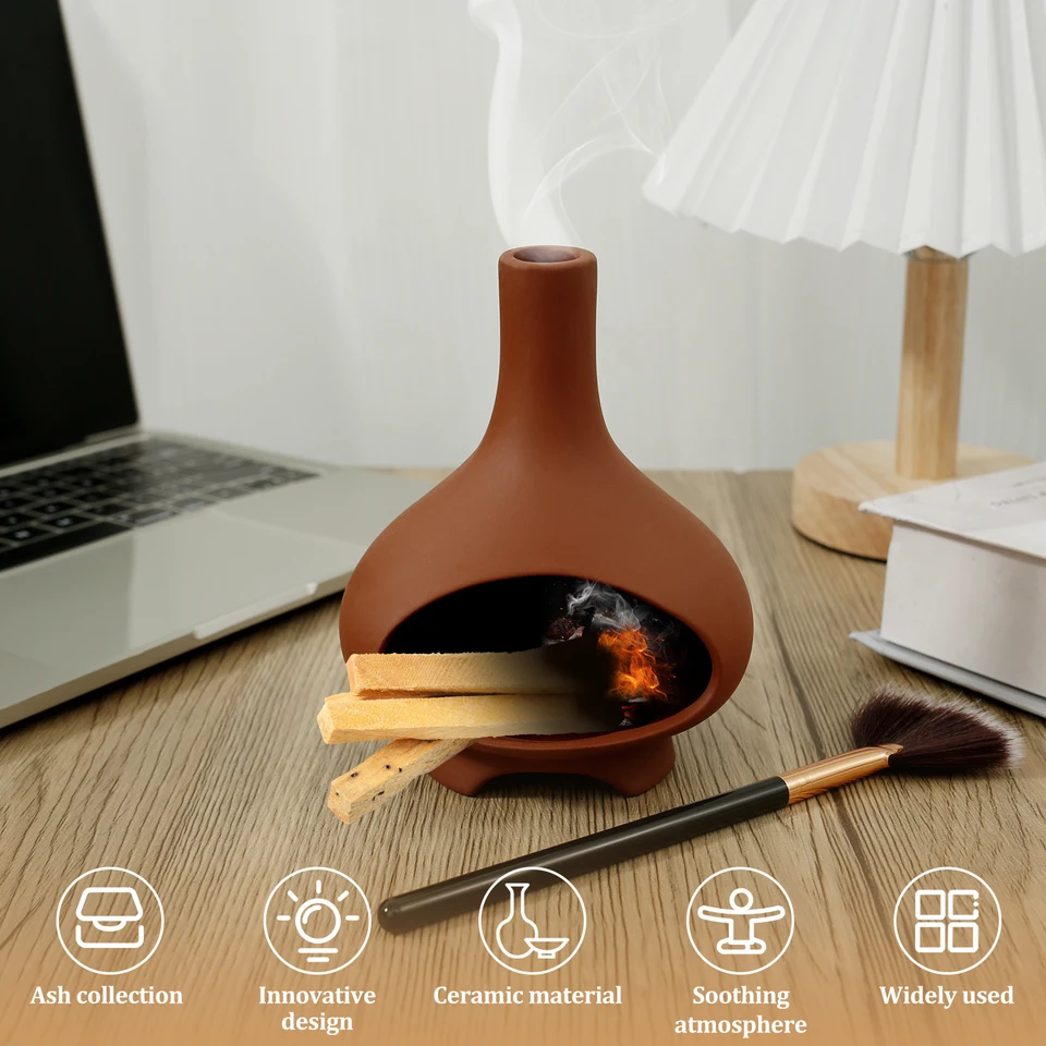Portaincenso Bruciatore di incenso in ceramica con coperchio