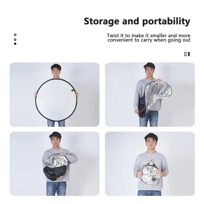 접이식 원형 라이트 디스크 보드 패널, 멀티코트 보호 라이트 플레이트, 야외 및 라이브 스트리밍용 사진 용품