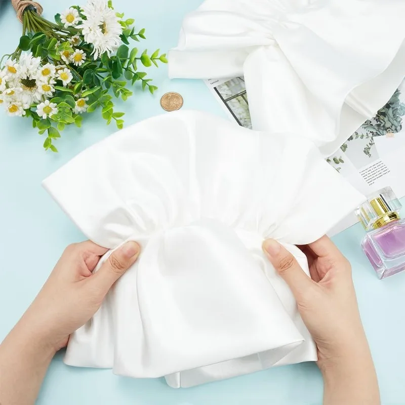 2pcs Removable Puff Sleeves White Polyester Bridal Sleeve Detachable Puff Sleeves for Wedding Dress Bridal Accessories