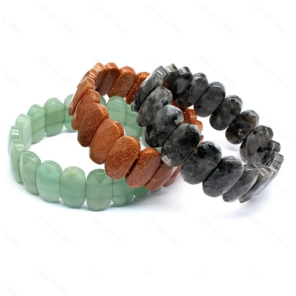 Natürliche 10x14mm ovale facettierte Perlen, elastisches Kabel, Stein-Kristall-Opal-Obsidian-Amethyst-Armbänder für Frauen.