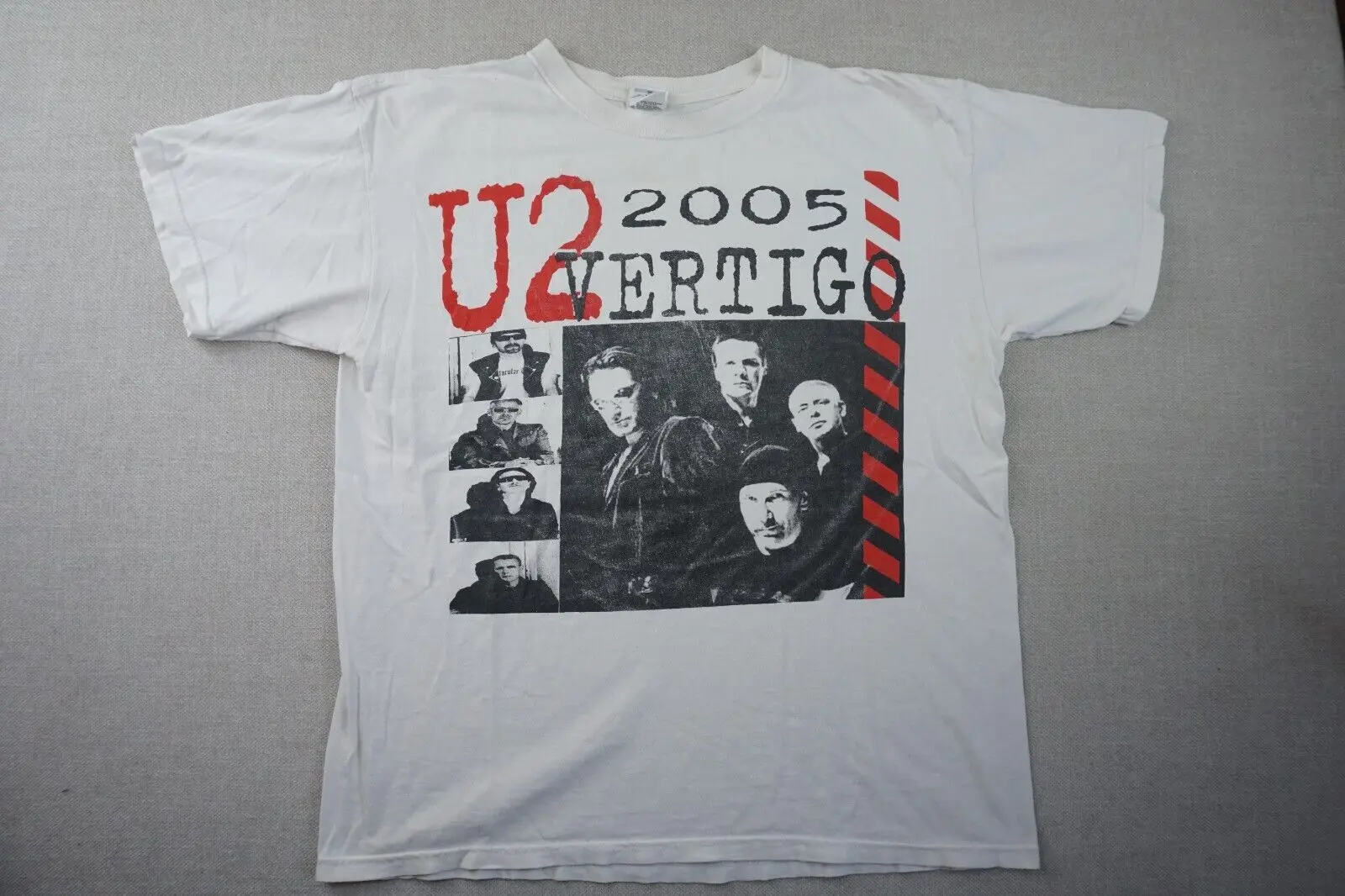U2 Vertigo Your Shirt Adult Large 2005 White Manica Corta