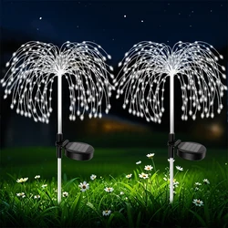 Solar - Powered Outdoor Firework LED Lights - Decorative Flower Garden Illumination - 60LED (WHITE)