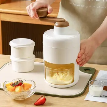 Manual Ice Shaver Household Small Ice Crusher Mini Shaved Ice Milkshake Machine Portable Hand-cranked Smoothie Machine