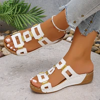 Large Size Roman Style Women's Sandals Open Toe Beach Slippers Summer Wedges Comfortable Outdoor Slip-On Shoes for Women - Image 4