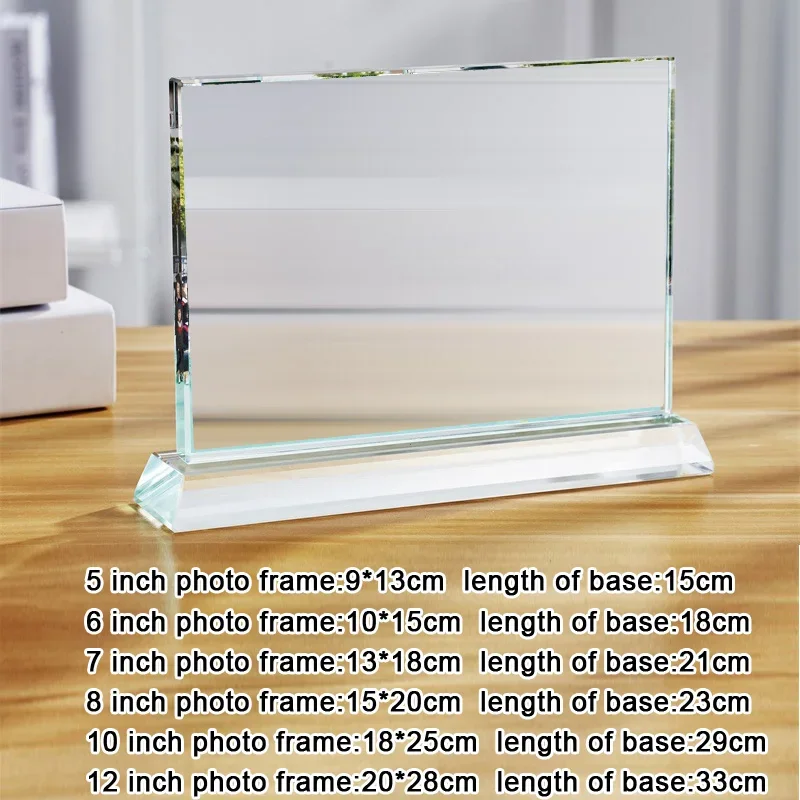Customized Crystal Photo Frame Table Graduation Class Reunion Souvenir, Kindergarten Group Photo, Veteran Memorial ornament, 1Pc