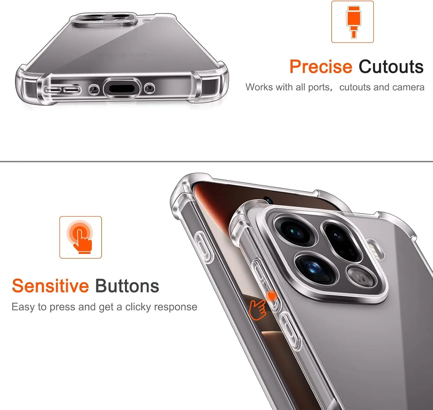 Shockproof TPU Protective Cover - Transparent Shell Case