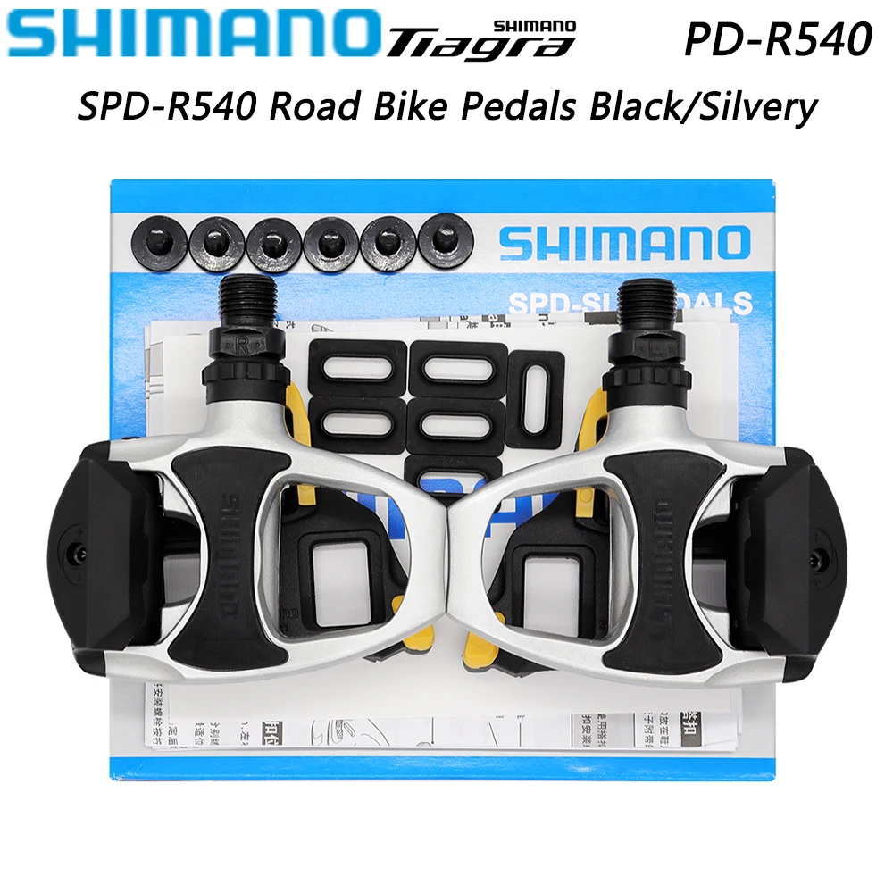 

SHIMANO Tiagra PD-R540 Road Bike Pedals Self-locking Black Silvery Cycling Pedal with SH10 SH11 SH12 Cleats Bicycle Parts