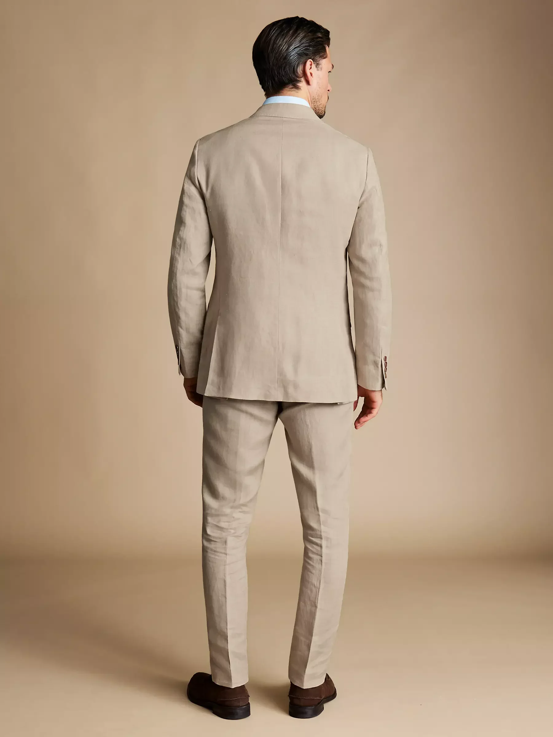 Khaki Beige Linen Double Breasted Men Suit Formal Wedding Suit For Men Summer Blazer Sets Slim Fit 2 Piece Tuxedo Costume Homme