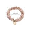 Fashion Crystal Pearl Hair Ties High Elastic Beaded Scrunchies Women Girls Ponytail Holder Rubber Band Bohemia Party Headwear
