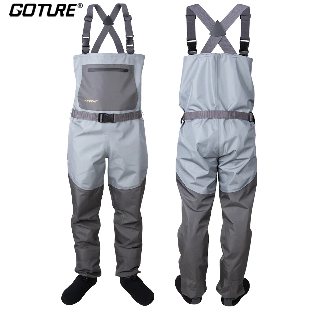 Waders Goture respirants bottes intégrées 100% étanches pour pêche à la mouche et chasse