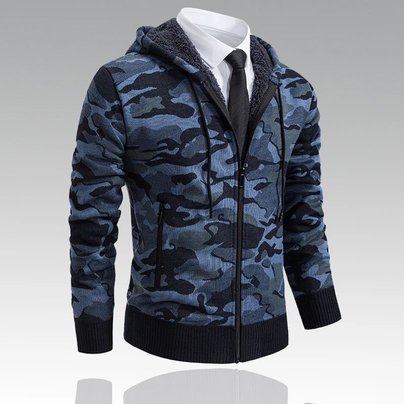 Chaqueta De Plumón Para Hombre Con Cremallera Completa Y Capucha Gruesa