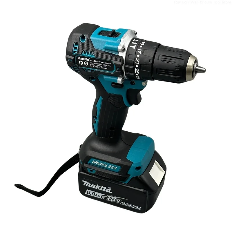 Makita DDF487 18V 브러시리스 전기 드릴, 장식 팀의 5 로프 임팩트 드릴에 적합, 18V Makita 배터리 사용