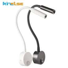 

New LED Bedside Working Reading Lamp Night Light With Switch 3W Spotlight Adjustable Flexible Arm Wall Light Luminaire EU Plug