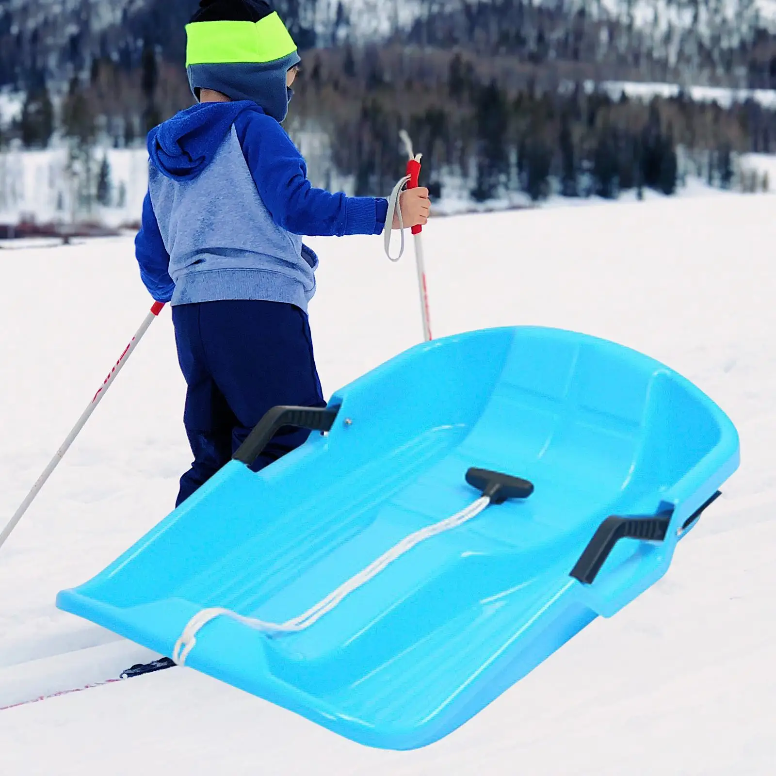 Snow Sled Board, Winter Outdoor Snowboards Grass Snowboard Sled for Kids / Adult, 60x