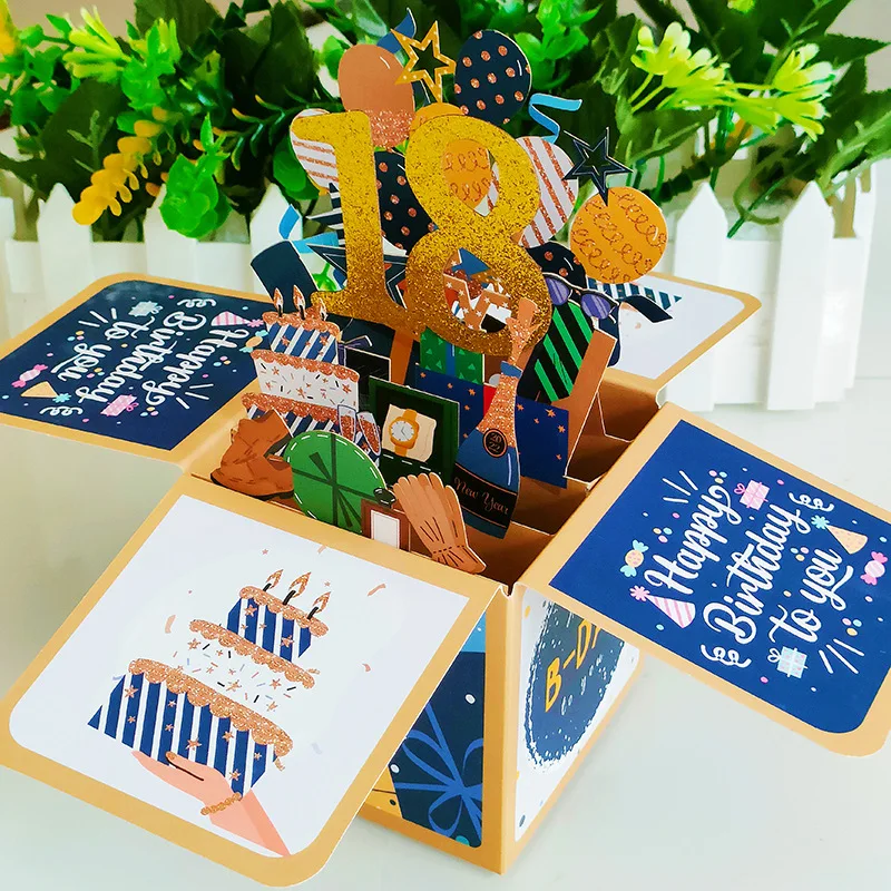 Greeting cards For birthday 3D pop up greeting cards New Year greeting cards birthday blessing postcard 3D pops-up bouquet daisy