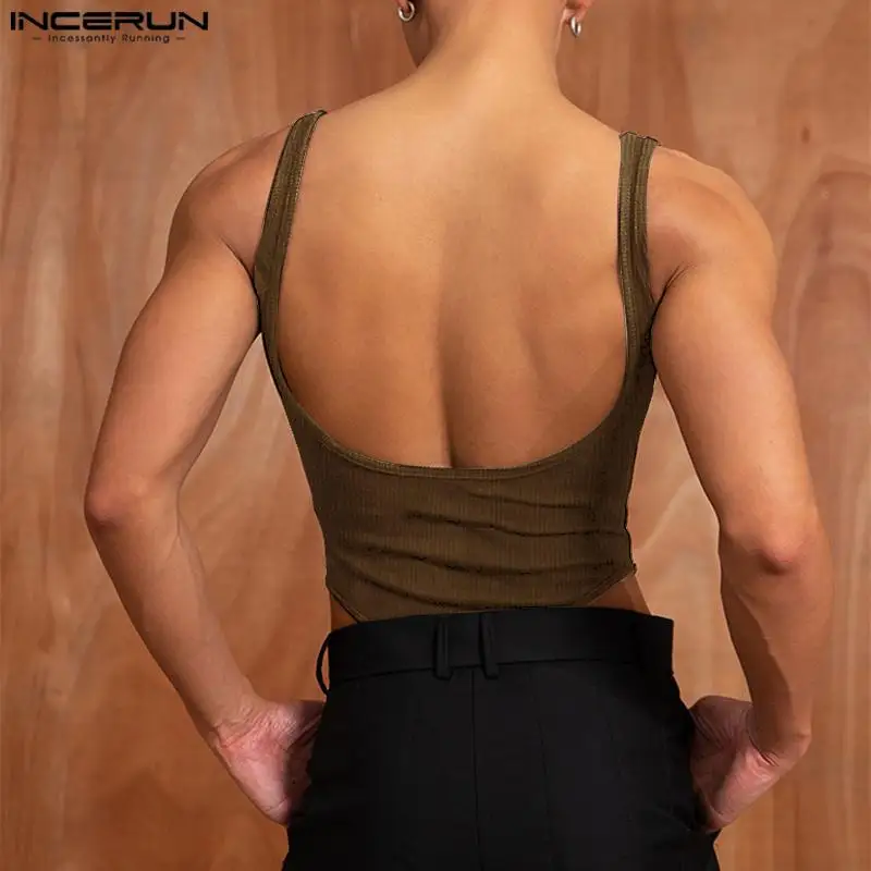 Men Bodysuits Rompers Tank Tops INCERUN S-5XL
