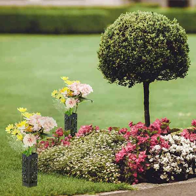 Cemetery Flower Holder Vase Outdoor Garden Flower Holder Decoration  Drainage Hole Long Spikes Outdoor Memorials Flower Holder - AliExpress