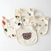 INS Style Infant Baby 100% Cotton Bibs Waterproof Cartoon Bib Burp Cloth Newborn Boy Girl Feeding Bibs Saliva Towel 2