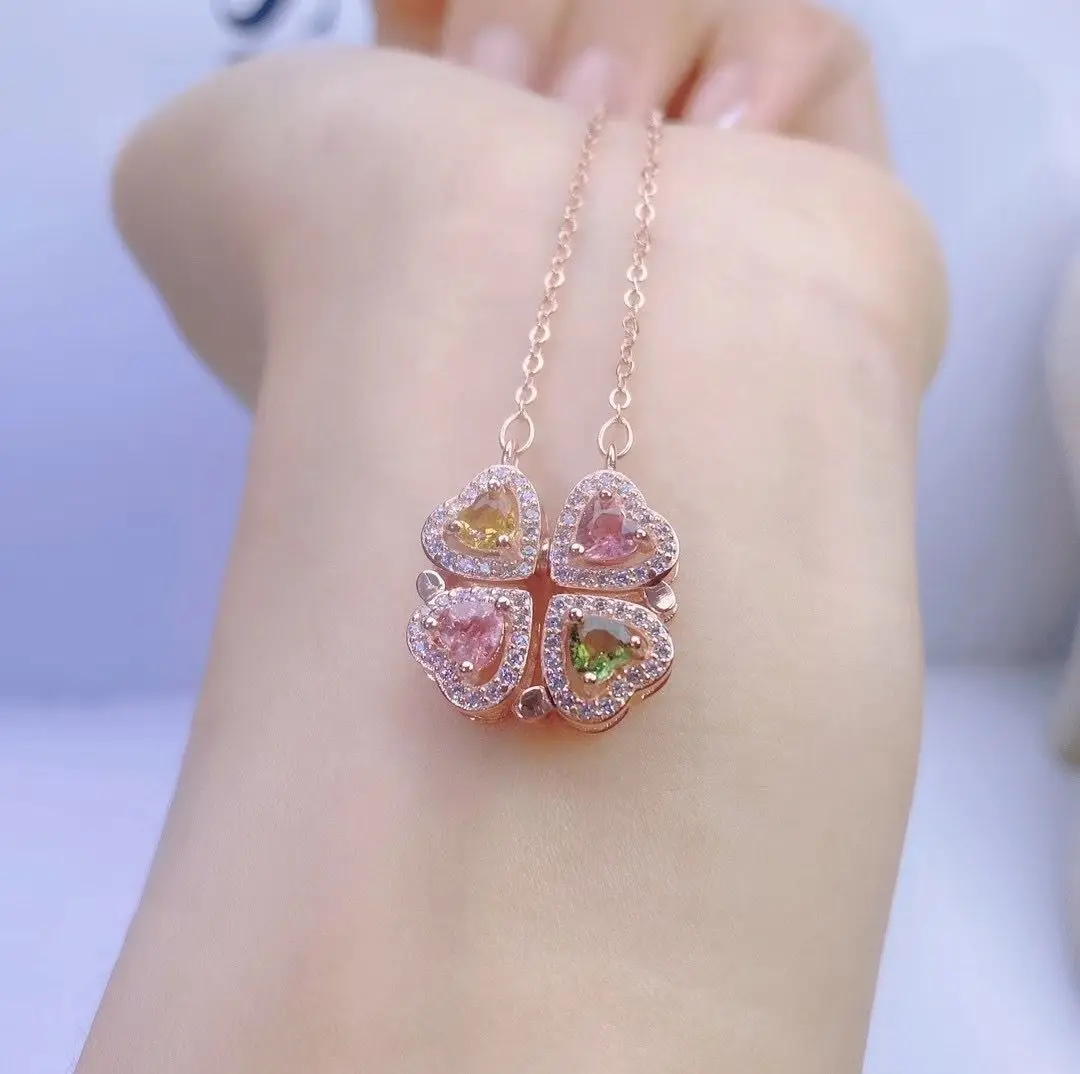 

Best Seller Vintage Pendant Jewelry For Woman With Natural Tourmaline Stone 6*6mm For Woman Gift Party Banquet Vintage Jewelry