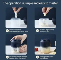 Mini hachoir à ail électrique sans fil rechargeable par USB, hachoir à légumes, hachoir à ail, hachoir alimentaire, gadgets de cuisine, nouveauté 6
