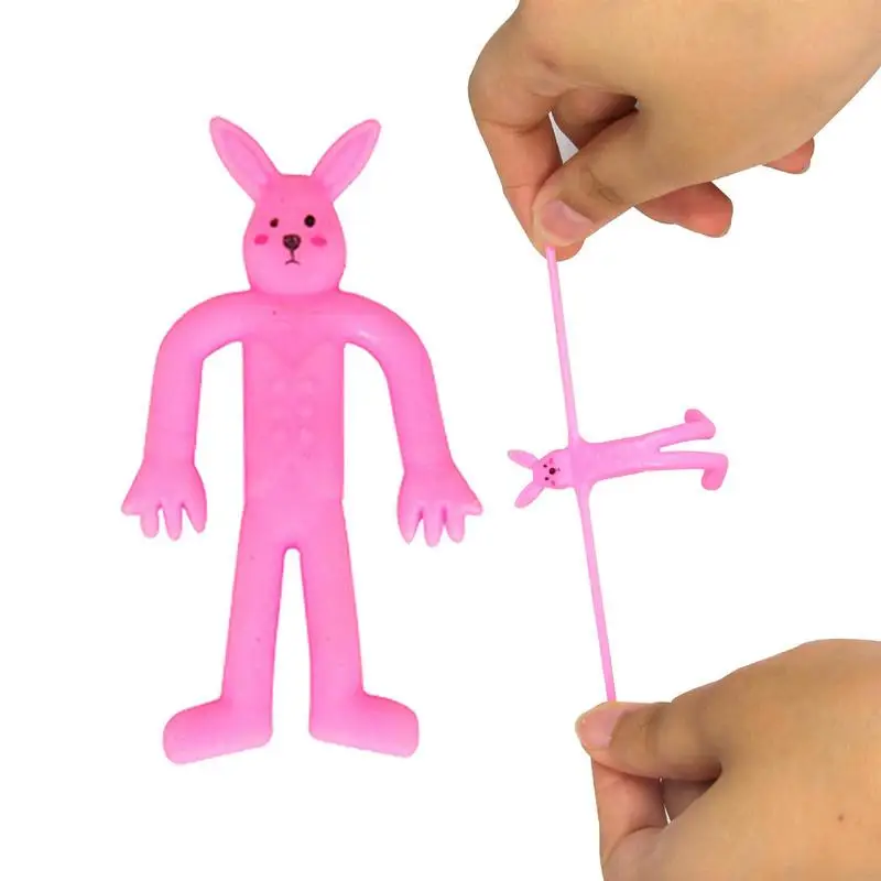 TPR Stretchy Rabbit Stretch Toy Bendable Bunny Rabbit Stretchy Toys Stretch Toys Stretch Bunny Toy Made Of Safe And Soft 18 pack monkey noodle fidget toys stretchy string toys unicorn stretchy strings worm stretch monkey noodles anxiety stress toy