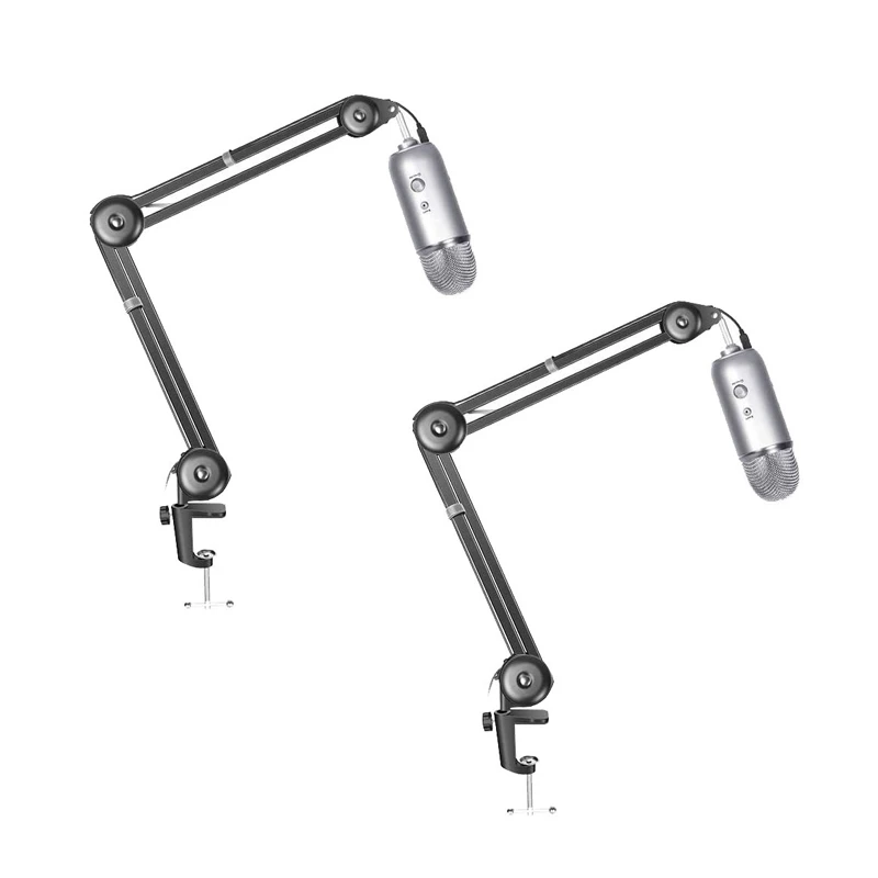 

2X Heavy Duty Microphone Stand Adjustable Suspension Boom Arm Mount Stand Holder For Voice Recording,Regular Style