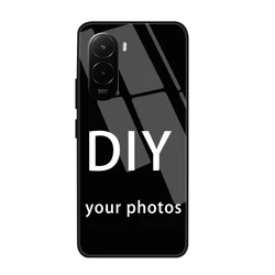 Personalized Custom Tempered Glass Phone Case with DIY Image Printing - Poco X6 (Glass DIY Case)