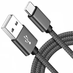 Nylon Braided USB A to iPhone Fast Charger Cord - 1m 1pcs (Grey)