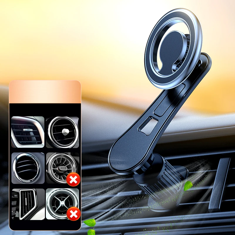 Magnetic Car Phone Holder Stand 2023 720 Rotate Air Vent Magnet Smart phone Bracket For iPhone 14 13 12 Pro Max Samsung Xiaomi