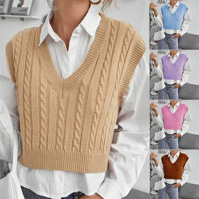 Sweater Vest Women 5 Colors Retro Criss-cross Elegant Loose V-neck Classic  Basic Daily Students Casual Spring Clothing Chic New - Sweater Vest -  AliExpress