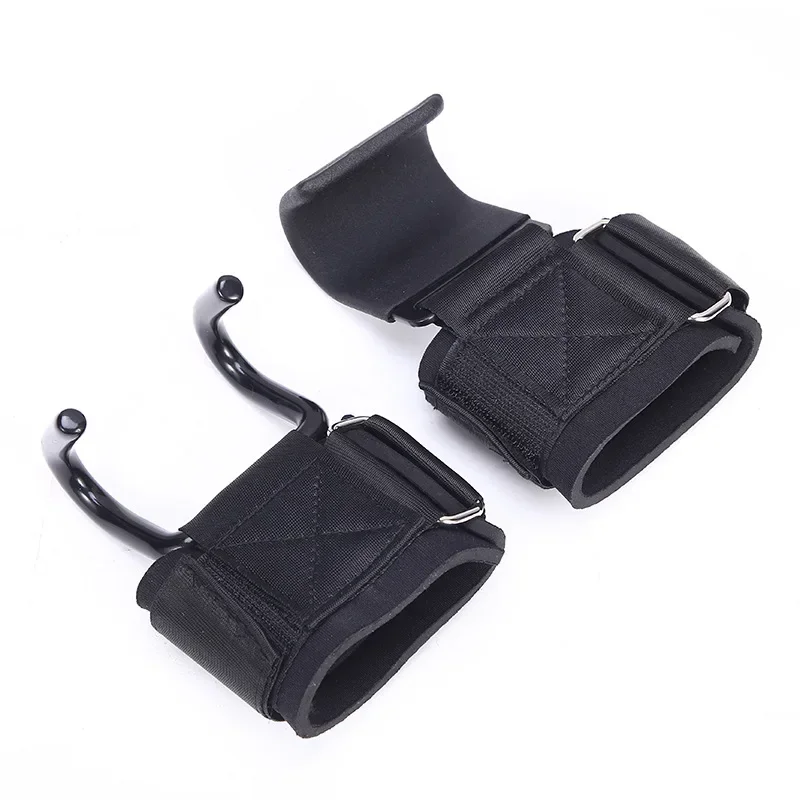 1PC Weight Lifting Hooks Hand-Bar Wrist Straps Gym Fitness Hook Weight Strap Pull-Ups Power Lifting Gloves For Weight Training 2