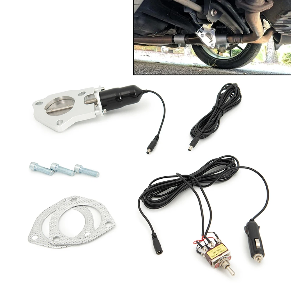 Exhaust Pipe Valve Kit Universal 2.5 inch 3.0 inch Exhaust Stainless Steel Headers Electric Exhaust Cutout Cut Out Valve Kit With Manually Switch