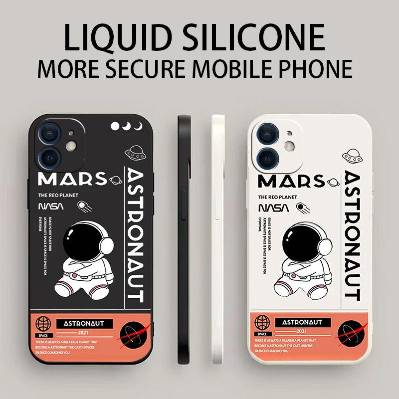 Чехол для телефона с астронавтом iPhone 11 12 13 Pro Max Mini X XR XS 7 8 6S 6 Plus SE 2020 5 силиконовый