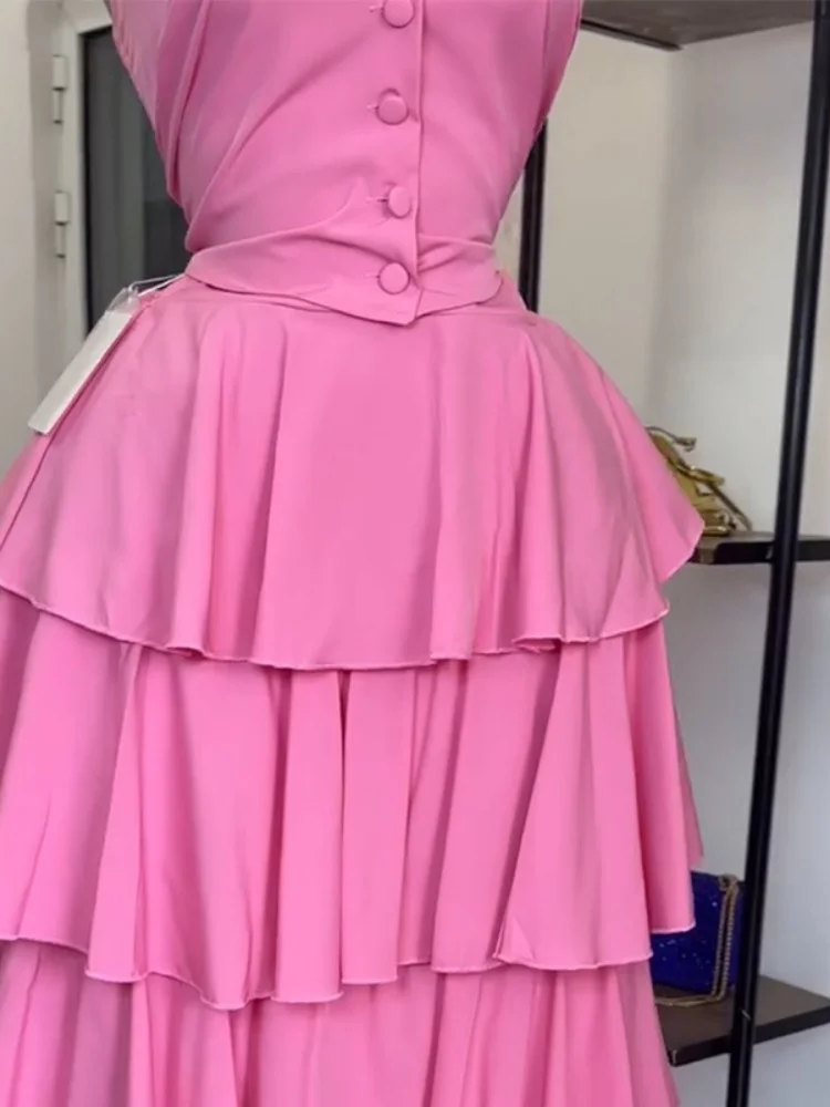 Wmstar Two Piece Set Women Wholesale of Sweet Fresh Halter Vest High Waisted Cake Skirt for The Summer of 2025 Vacation Outfit