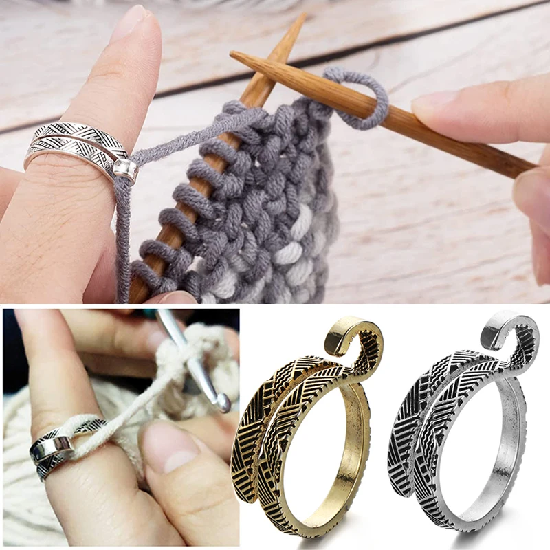 Adjust Finger Wear Thimble Yarn Guides Knitted Rings Adjustable