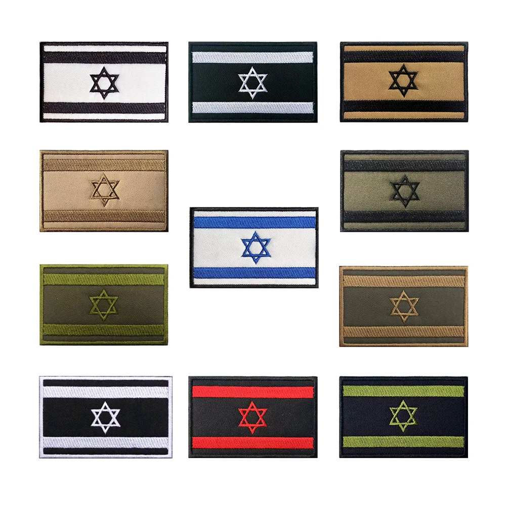 1PC Israel Flag Armband Embroidered Patch Hook & Loop Or Iron On Embroidery Velcros Badge Cloth Military Moral Stripe chalk pencil for fabric