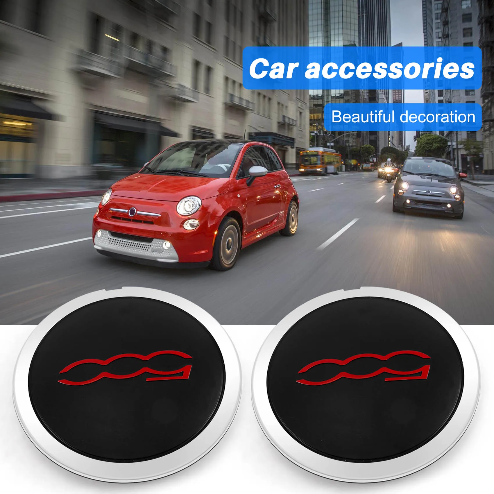 4Pcs 133Mm Hubcap For Fiat 500 Wheels Centre Hub Caps Set 68078419AC 68078421AC Dust Cover 51884863