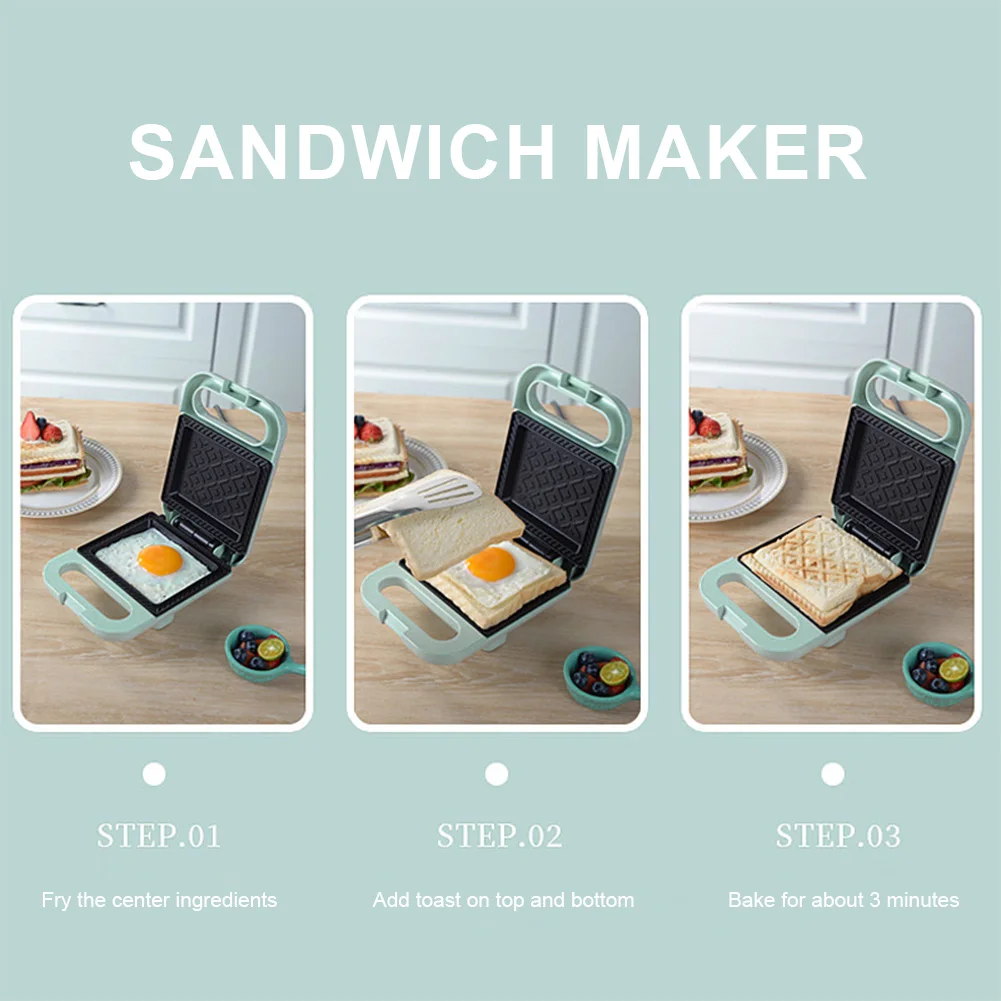 Electric Sandwich Maker Bread Presser with Non-Stick Coating Panini Press Portable Egg Omelette Pan for Meat Beef Omelette sandwich maker