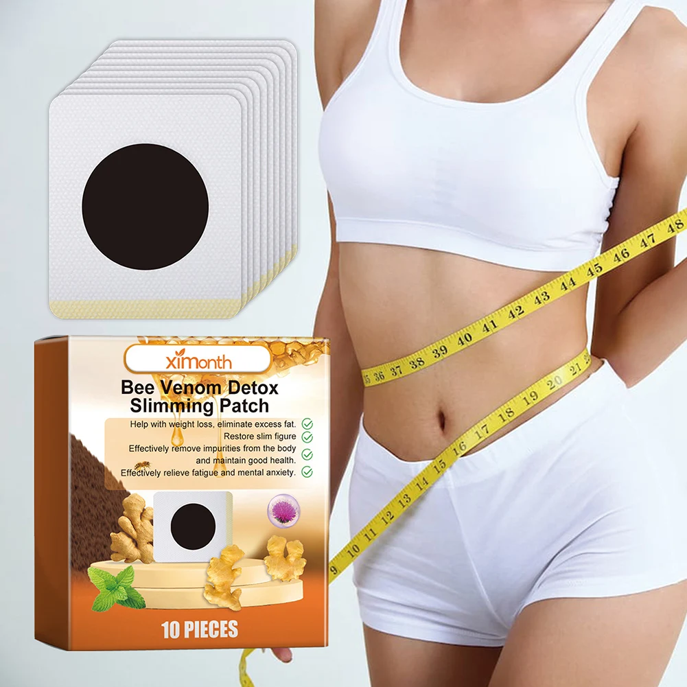 Bee Venom Patches 7/10pcs Fast Burning Fat Bee Venom Slimming Patch Improve Stomach Loss Slimming Navel Sticker For Female Male